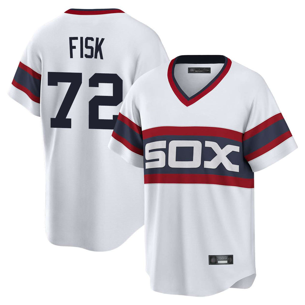 C.White Sox #72 Carlton Fisk Player White T-shirt Home Game Jdoa Stitched Jerseys
