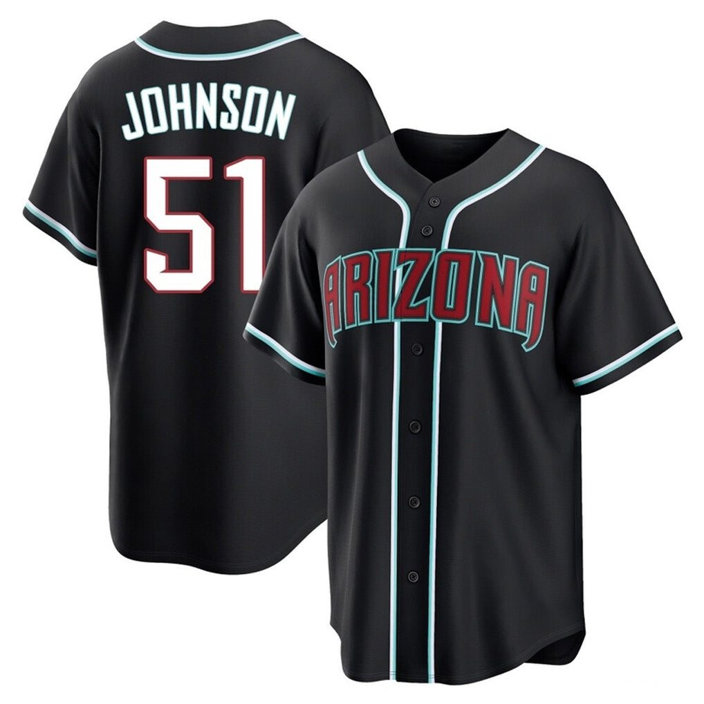 A.Diamondbacks #51 Randy Johnson Player Black Home Game Jdoa Stitched Jerseys