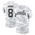 C.Panthers #8 Jaycee Horn Player Arctic Camo Salute to Service Hoodies & T-Shirts Jdoa Stitched Jerseys