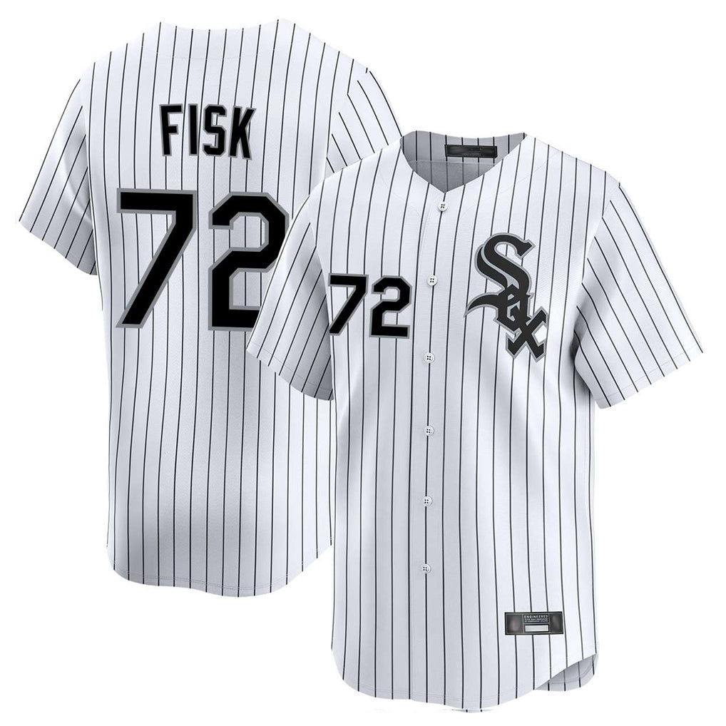 C.White Sox #72 Carlton Fisk Player White Stripe Limited Home Jdoa Stitched Jerseys