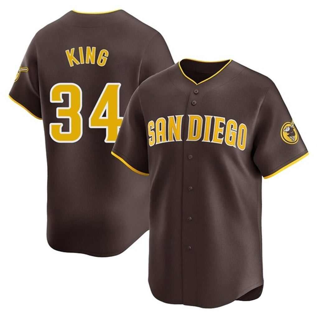 S.Diego Padres #34 Michael King Player Brown Home Limited Jdoa Stitched Jerseys