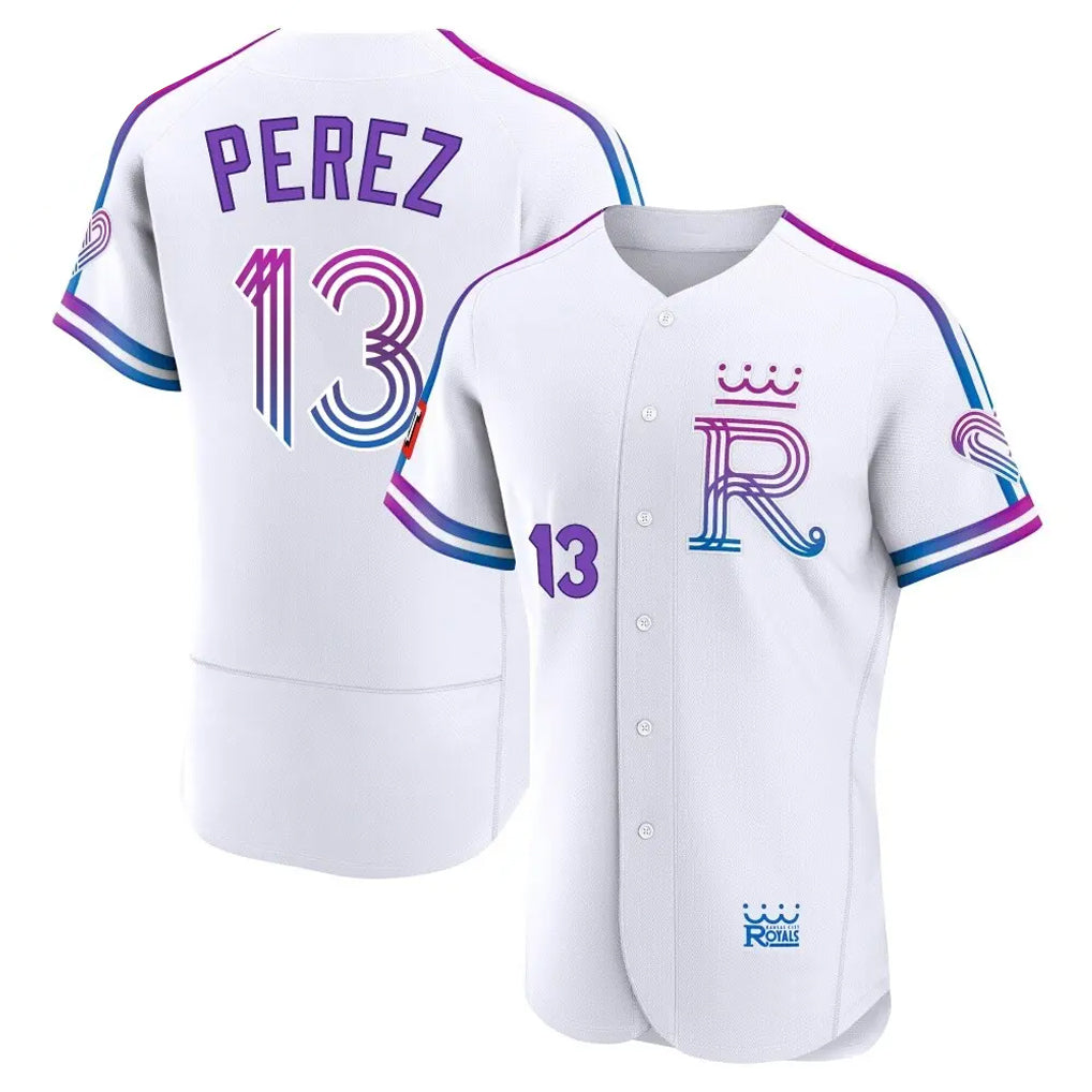 KC.Royals #13 Salvador Perez Player White 2026 City Connect Limited Elite Home Jdoa Stitched Jerseys
