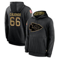 KC.Chiefs #66 Mike Caliendo Player Black Salute to Service Hoodies Limited Game Stitched Jerseys