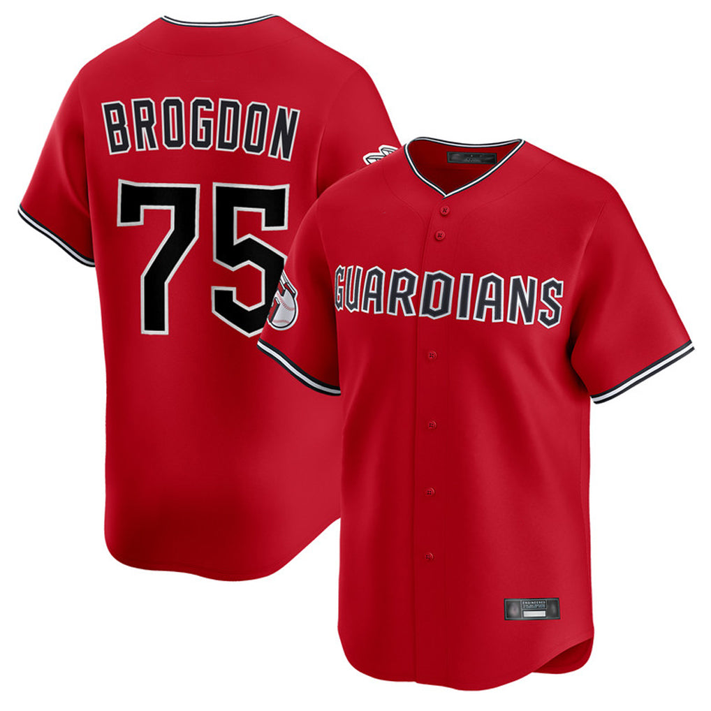 C.Guardians #75 Connor Brogdon Player Red Limited Home Jdoa Stitched Jerseys