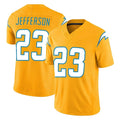 LA.Chargers #23 Tony Jefferson Player Gold Limited Vapor F.U.S.E. Home Game Stitched Jerseys