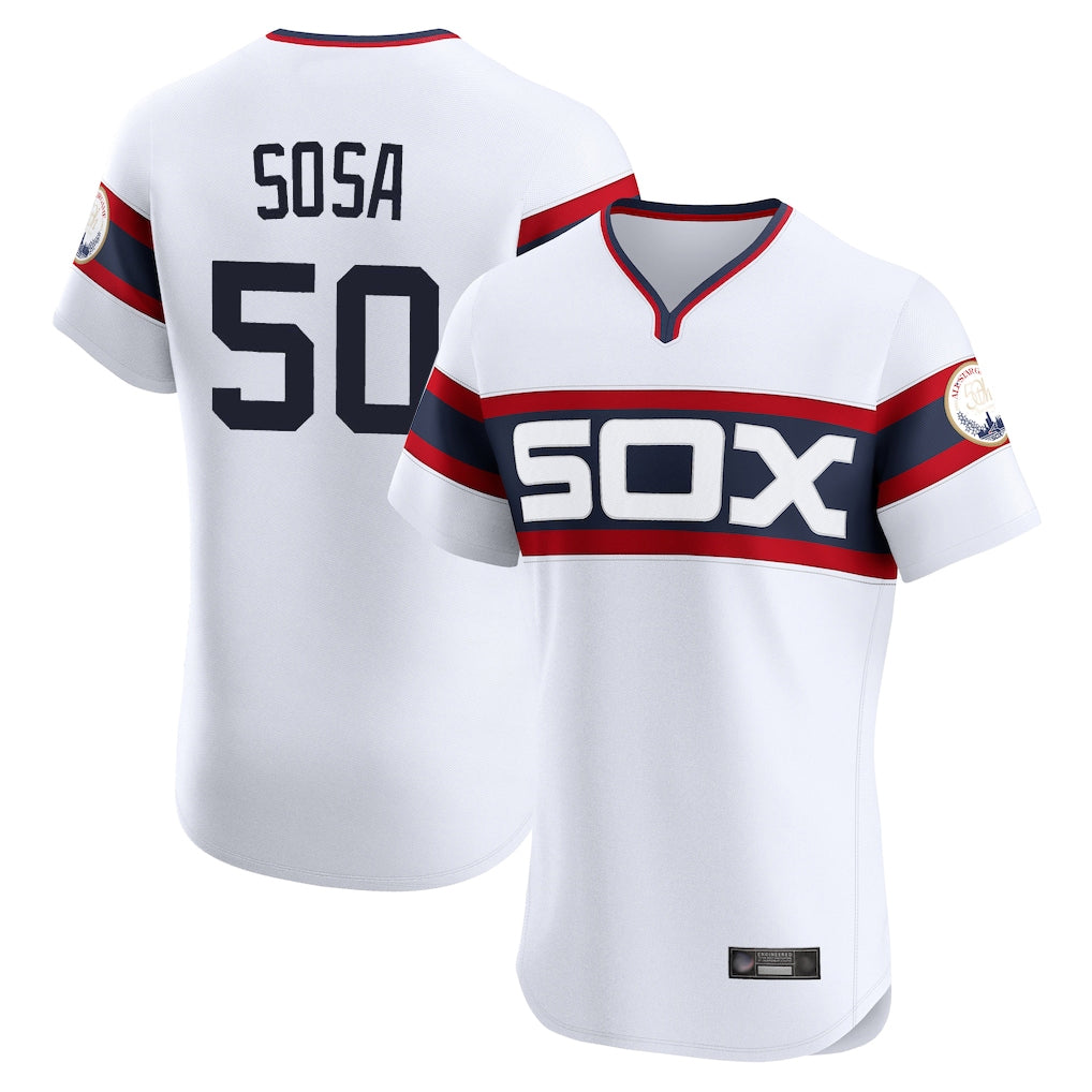 C.White Sox #50 Lenyn Sosa Player White T-shirt Limited Elite Home Jdoa Stitched Jerseys