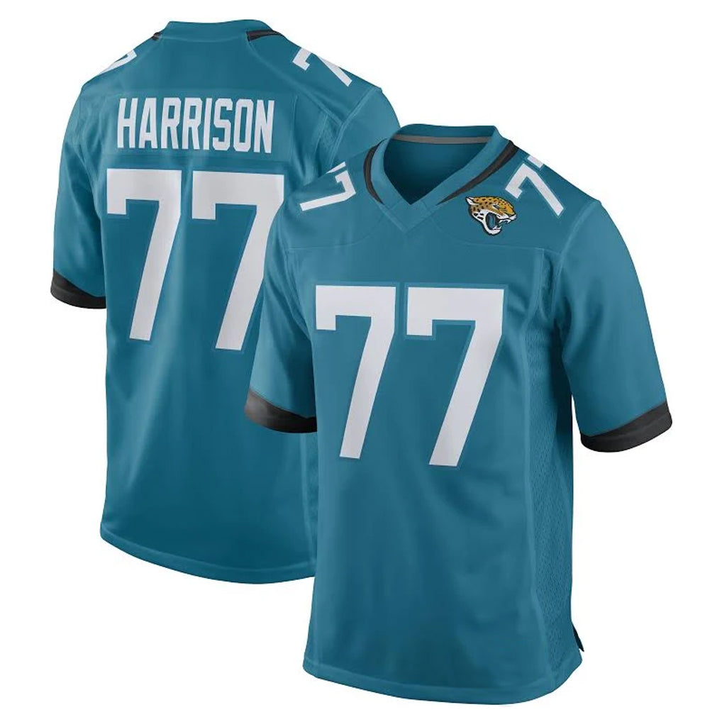 J.Jaguars #77 Anton Harrison Player Teal Home Game Jdoa Stitched Jerseys