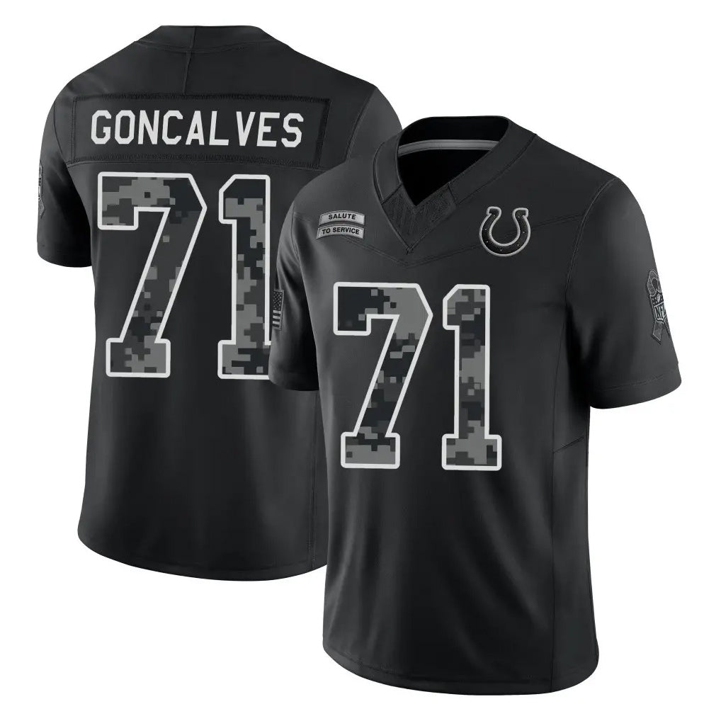 IN.Colts #71 Matt Goncalves Player Black Limited 2026 Salute to Service Home Game Hdoa Stitched Jerseys