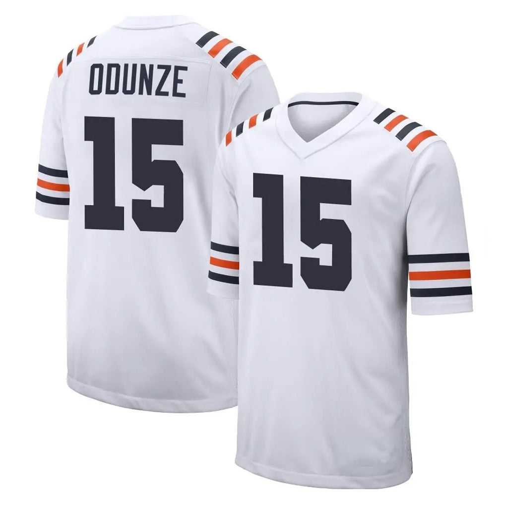 C.Bears #15 Rome Odunze Player White Classic Home Game Jdoa Stitched Jerseys