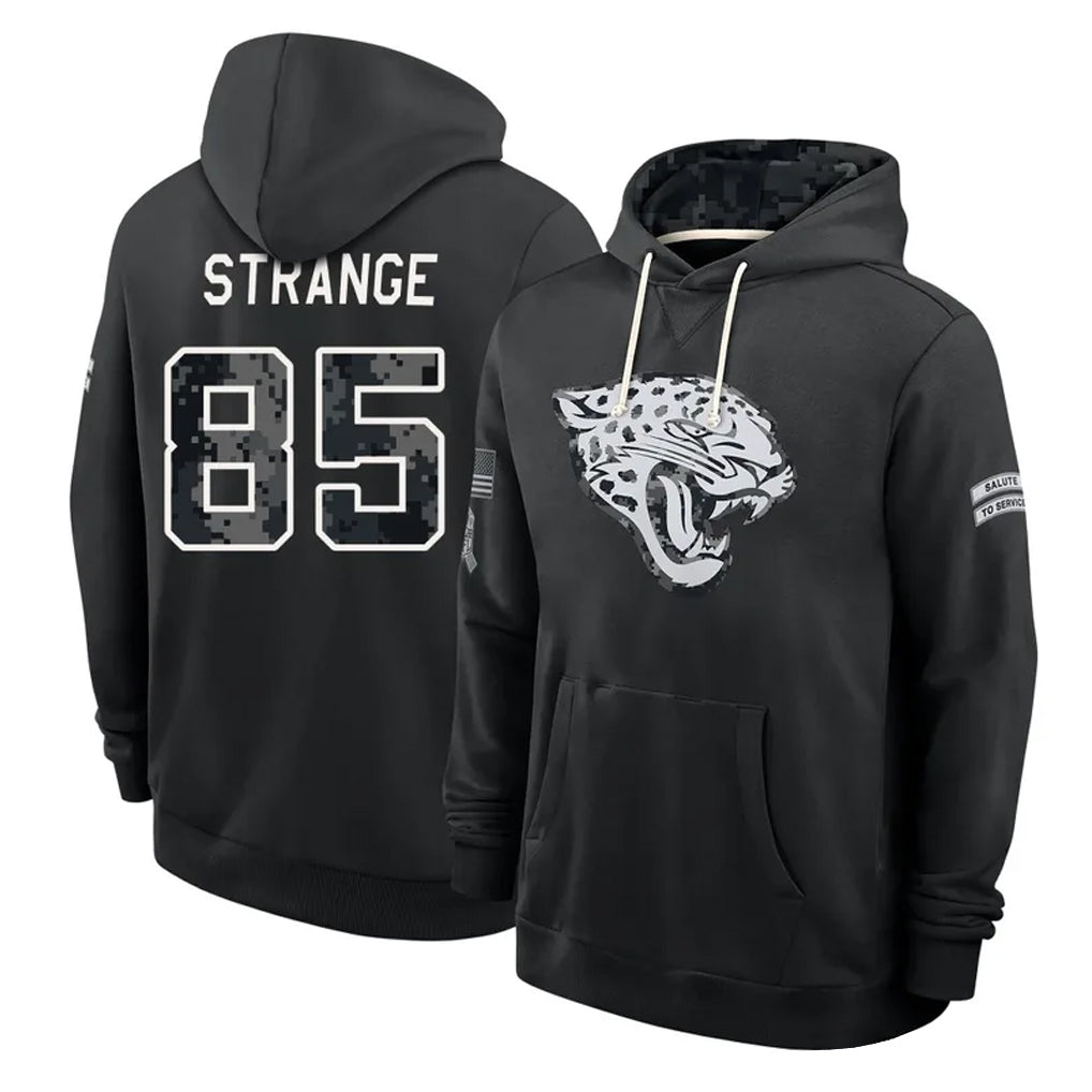 J.Jaguars #85 Brenton Strange Player 2026 Black Logo Pullover Hoodies Limited Game Jdoa Stitched Jerseys