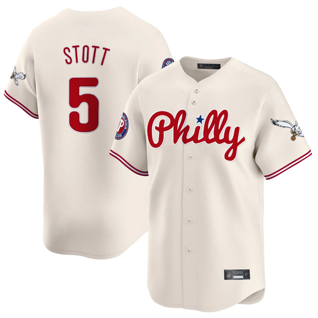 P.Phillies #5 Bryson Stott Player Cream Phillies & Eagles Vapor Premier Limited Jdoa Stitched Jerseys