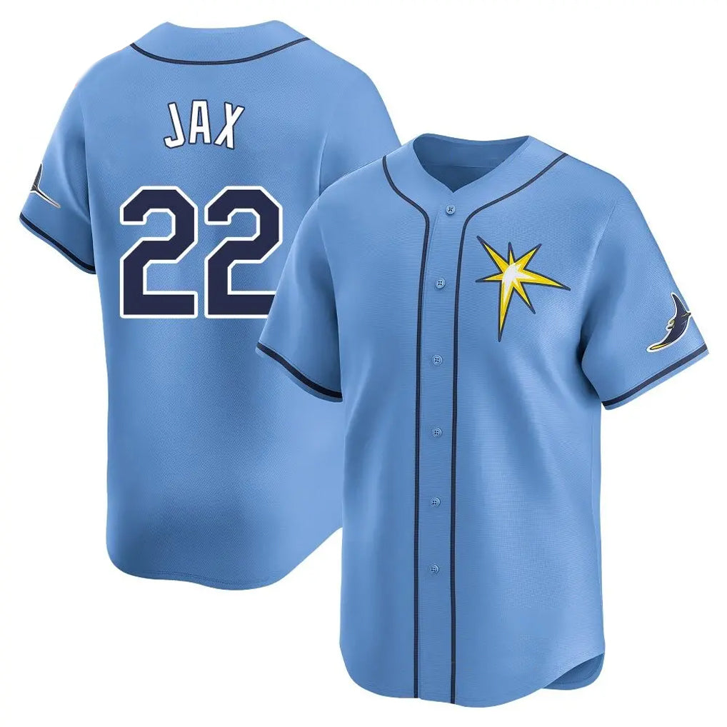 T.Bay Rays #22 Griffin Jax Player Light Blue Home Limited Jdoa Stitched Jerseys