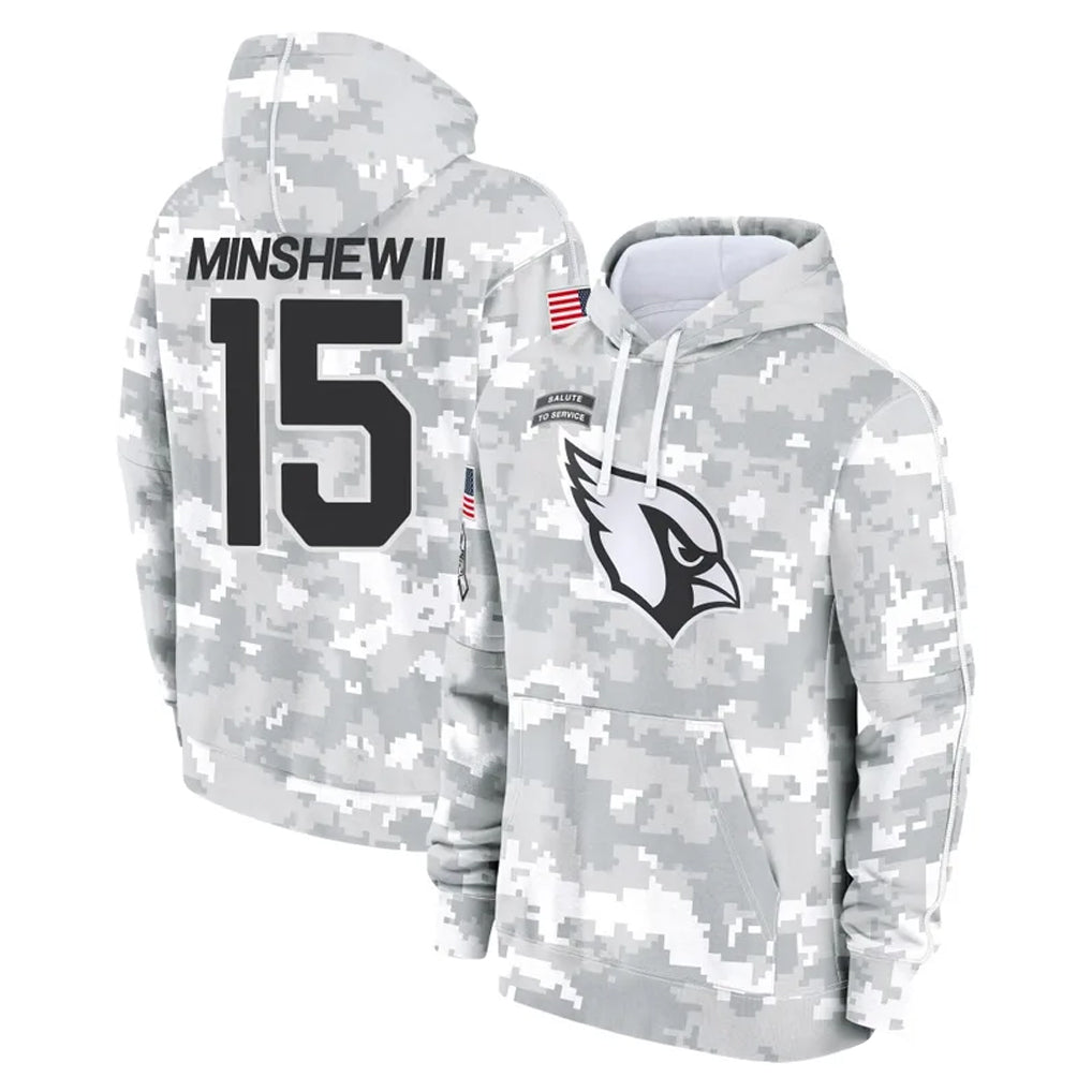 A.Cardinals #15 Gardner Minshew II Player Arctic Camo Limited Salute to Service Pullover Hoodies Game Jdoa Stitched Jerseys