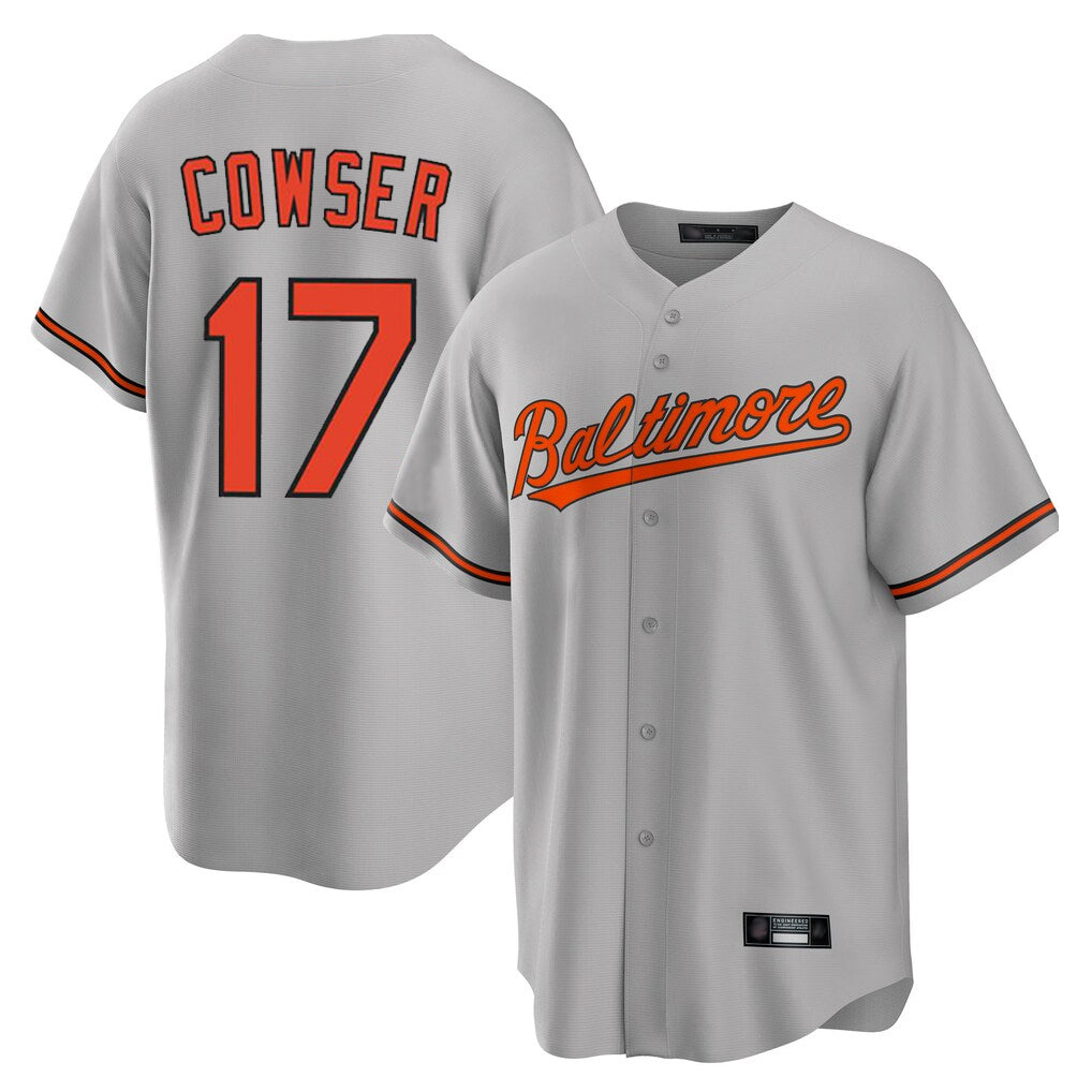 B.Orioles #17 Colton Cowser Player Gray Home Game Jdoa Stitched Jerseys