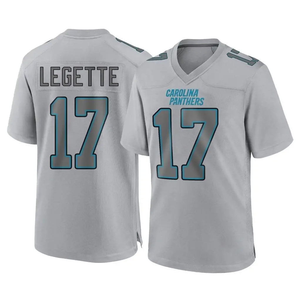 C.Panthers #17 Xavier Legette Player Gray Atmosphere Fashion Game Jdoa Stitched Jerseys