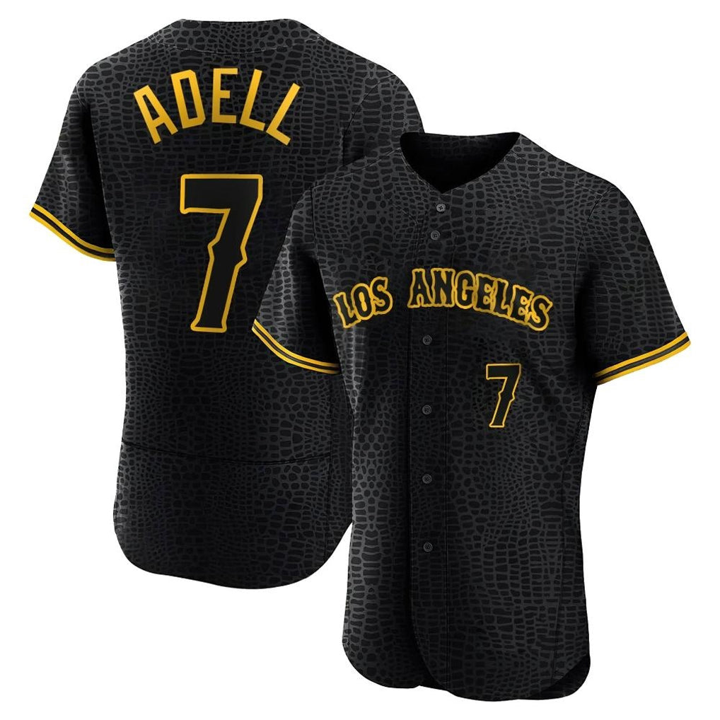 LA.Angels #7 Jo Adell Player Black Snake Skin City Limited Elite Home Jdoa Stitched Jerseys