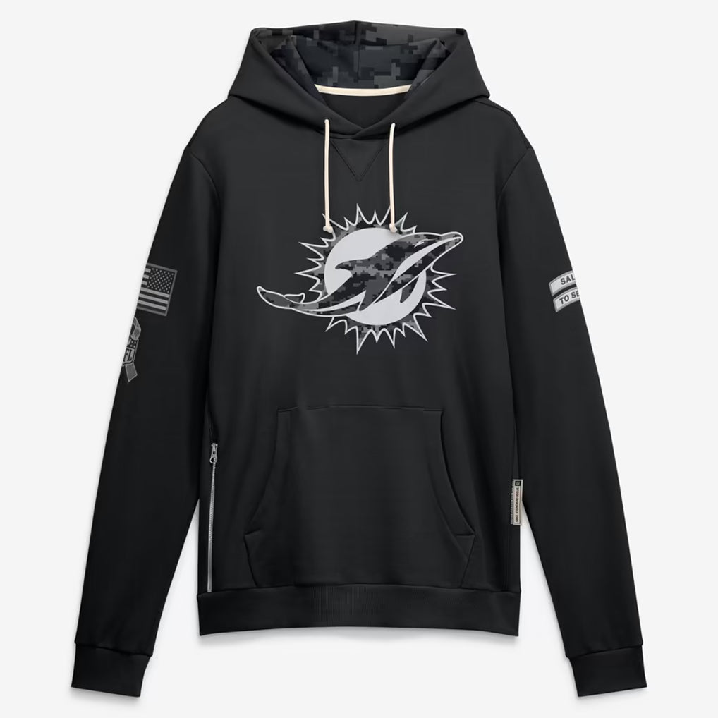 M.Dolphins 2026 Black Logo Pullover Hoodies Limited Game Edoa Stitched Jerseys