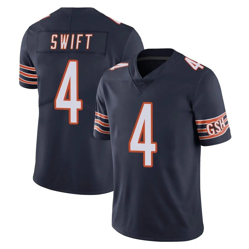 C.Bears #4 D'Andre Swift Player Navy Vapor Untouchable Limited Home Game Jdoa Stitched Jerseys