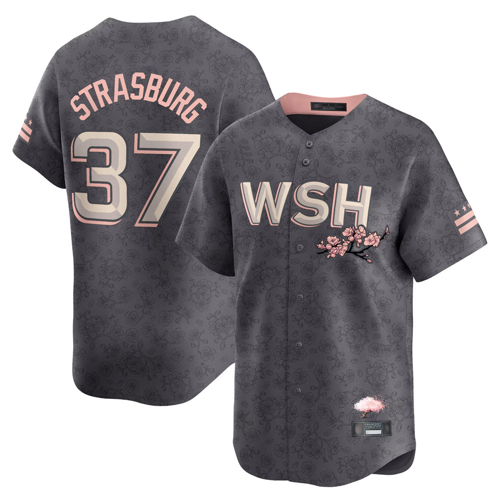 W.Nationals #37 Stephen Strasburg Player Gray City Connect Jdoa Stitched Jerseys