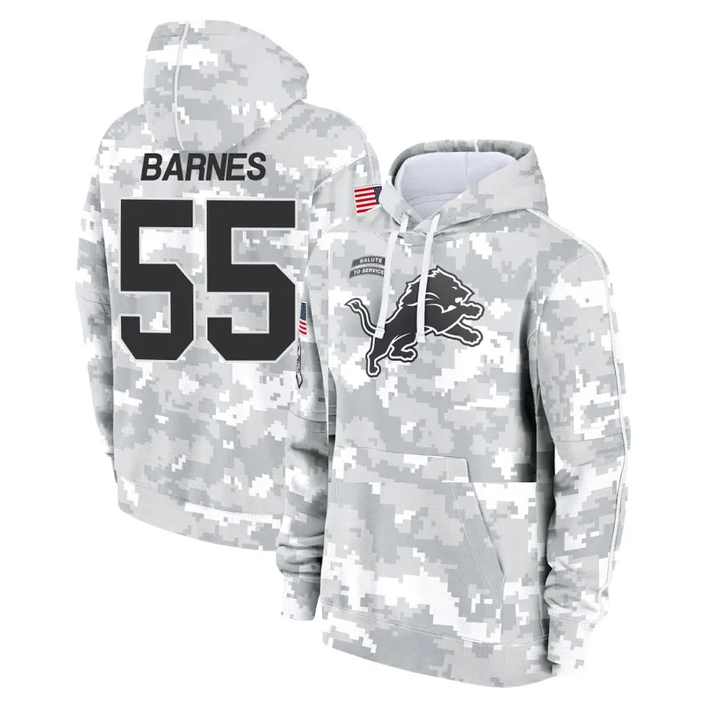 D.Lions #55 Derrick Barnes Player Arctic Camo Salute to Service Hoodies Limited Game Jdoa Stitched Jerseys