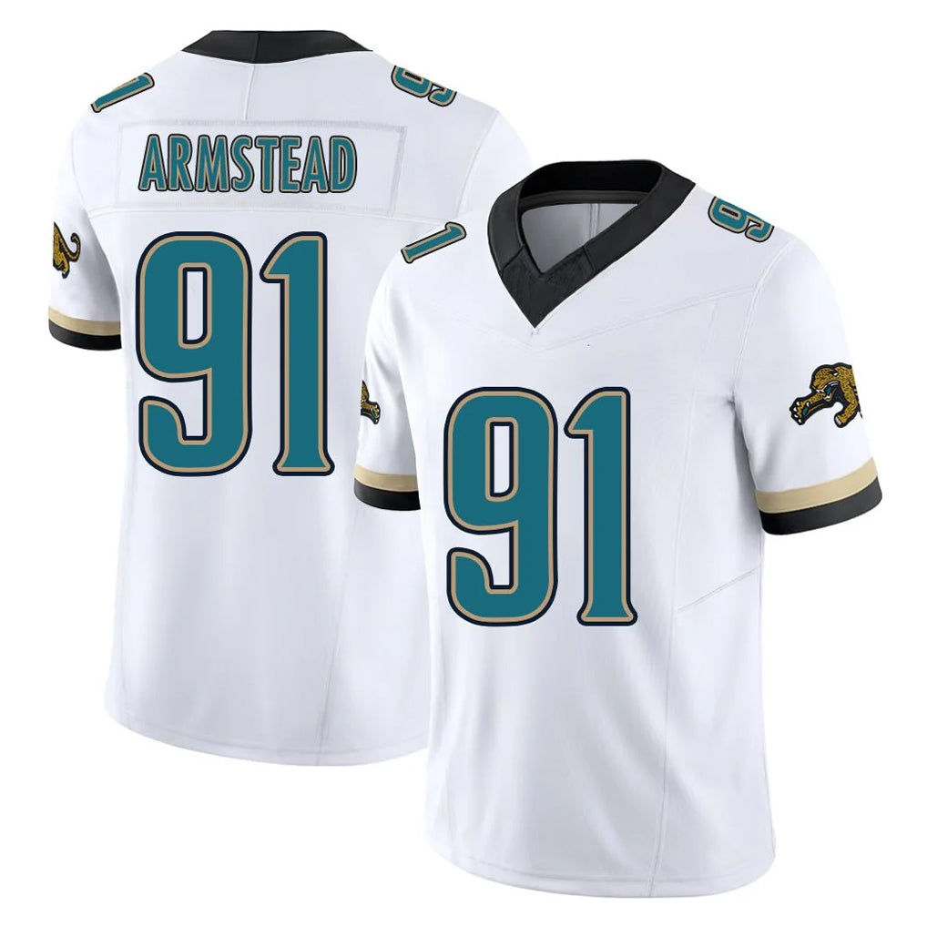 J.Jaguars #91 Arik Armstead Player White Prowler Throwback Vapor F.U.S.E. Limited Home Game Jdoa Stitched Jerseys