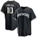M.Brewers #10 Sal Frelick Player Black Game Home Jdoa Stitched Jerseys