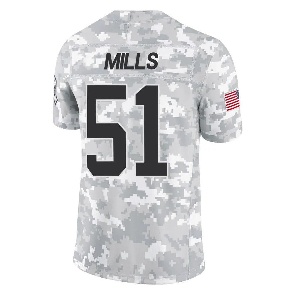 C.Panthers #51 Sam Mills Player Arctic Camo Salute to Service Limited Game Jdoa Stitched Jerseys