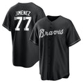 A.Braves #77 Joe Jimenez Player Black Home Game Jdoa Stitched Jerseys