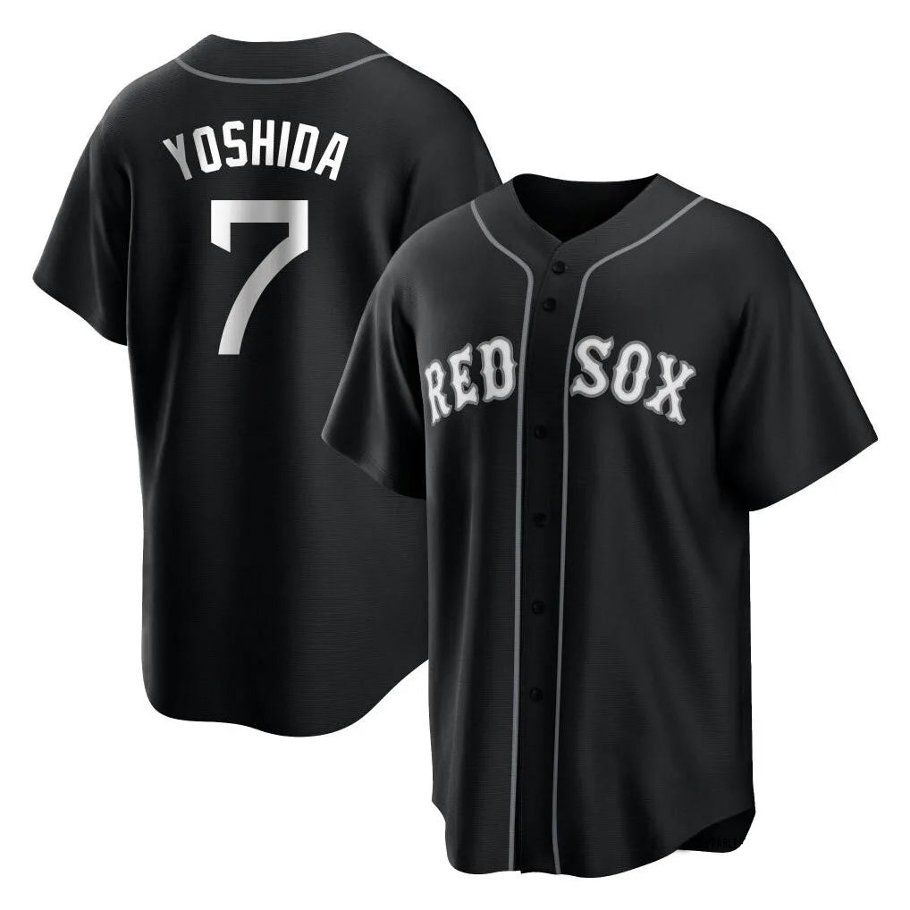 B.Red Sox #7 Masataka Yoshida Player Black Home Game Jdoa Stitched Jerseys