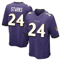 B.Ravens #24 Malaki Starks Player Purple Color Rush Home Game Jdoa Stitched Jerseys