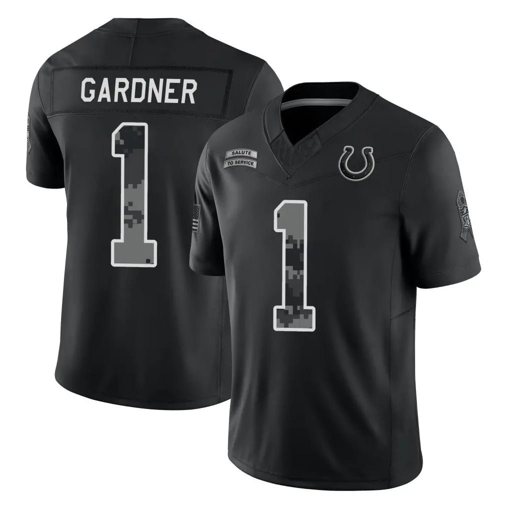 IN.Colts #1 Sauce Gardner Player Black Limited 2026 Salute to Service Home Game Hdoa Stitched Jerseys