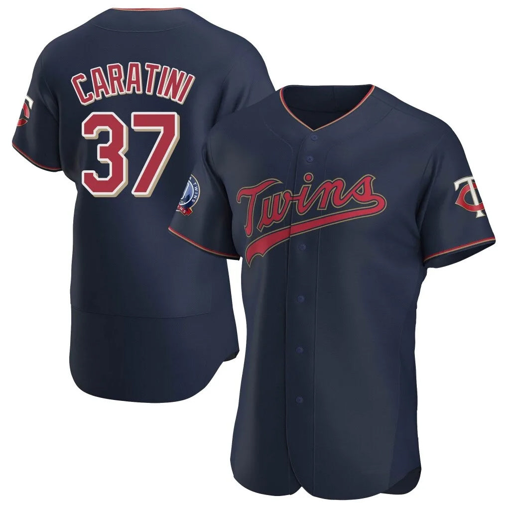 M.Twins #37 Victor Caratini Player Navy 60th Home Limited Elite Jdoa Stitched Jerseys