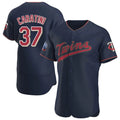 M.Twins #37 Victor Caratini Player Navy 60th Home Limited Elite Jdoa Stitched Jerseys
