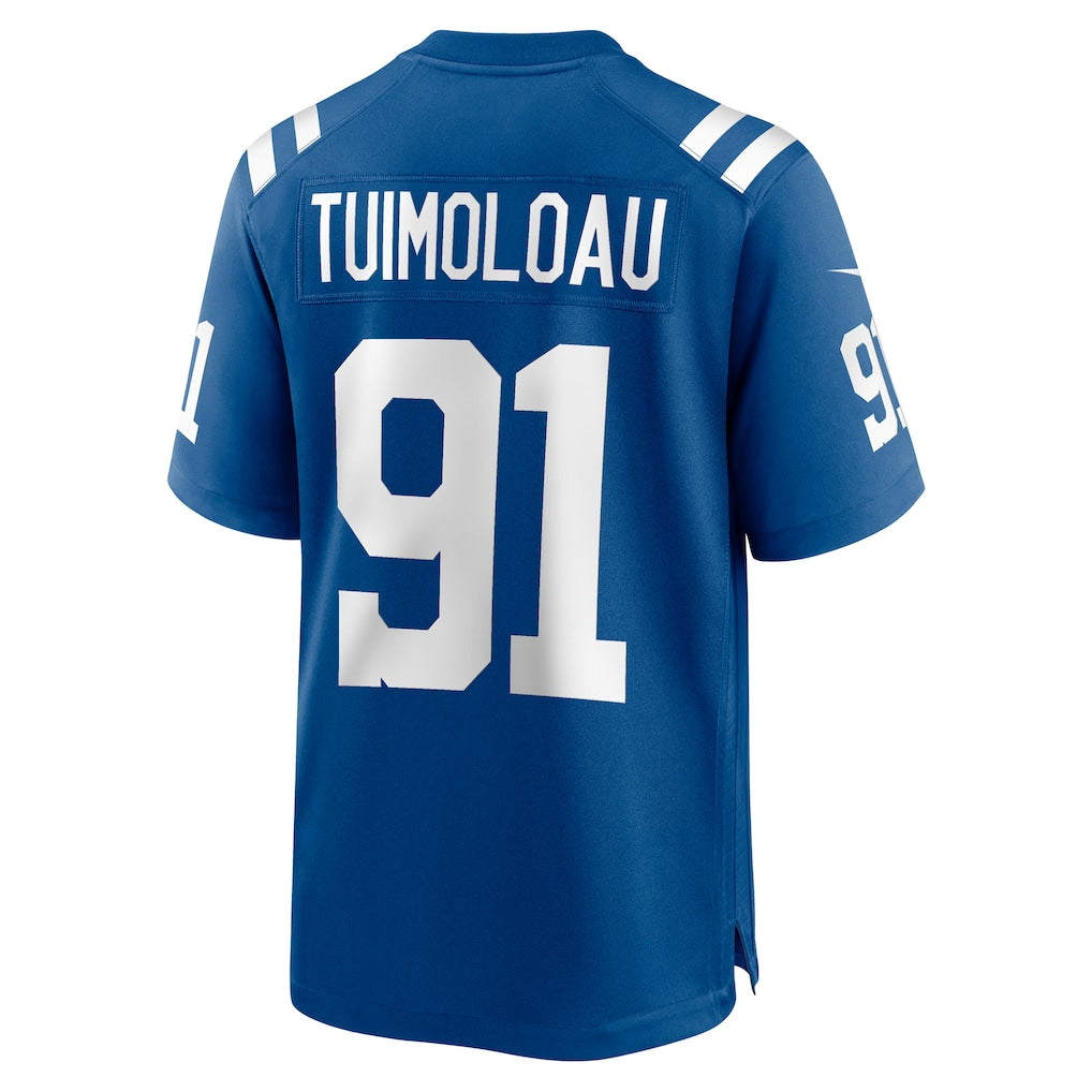 Jdoa IN.Colts #91 JT Tuimoloau Royal Team Game Jersey