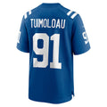 Jdoa IN.Colts #91 JT Tuimoloau Royal Team Game Jersey