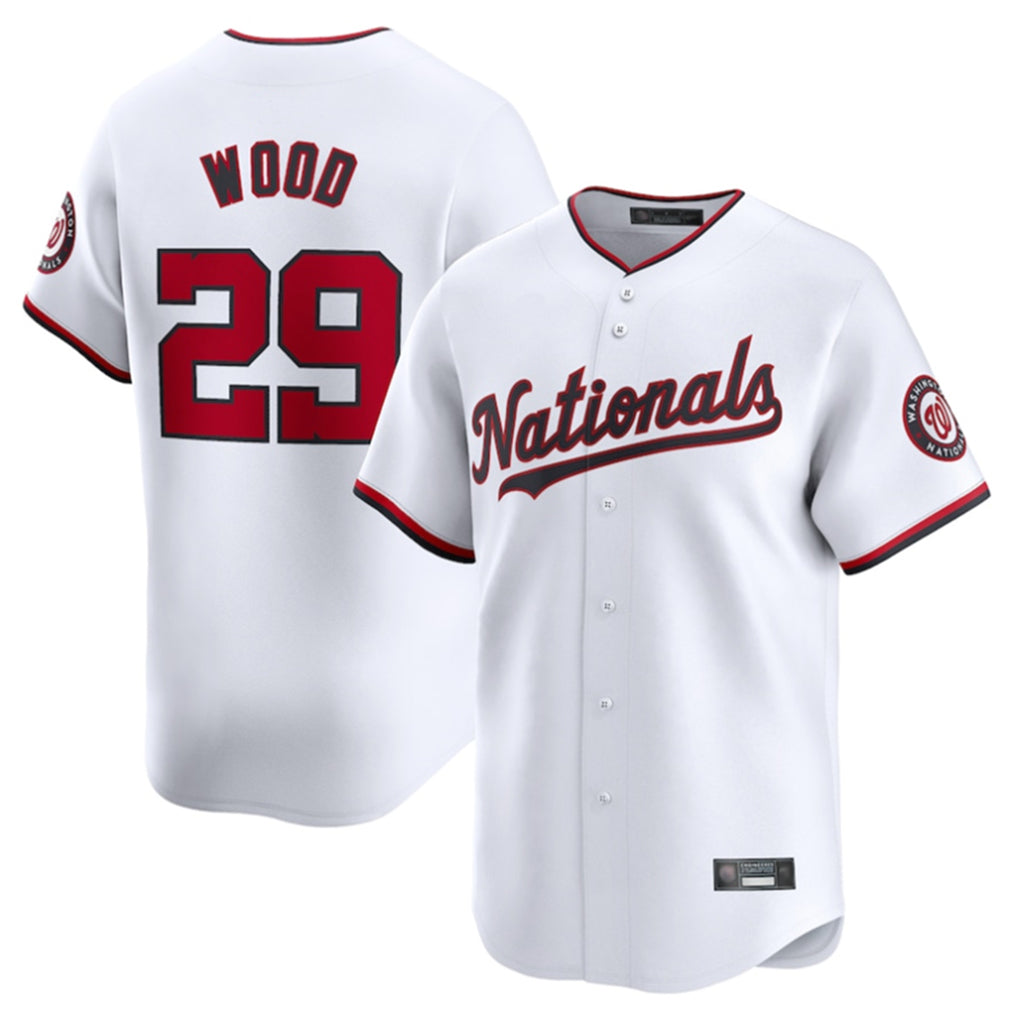 W.Nationals #29 James Wood Player White Home Limited Jdoa Stitched Jerseys