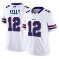 B.Bills #12 Jim Kelly Player White Vapor F.U.S.E. Limited Jdoa Stitched Jerseys