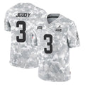 C.Browns #3 Jerry Jeudy Player Arctic Camo Salute to Service Limited Home Game Jdoa Stitched Jerseys