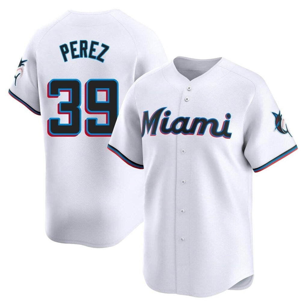 M.Marlins #39 Eury Perez Player White  Home Limited Jdoa Stitched Jerseys