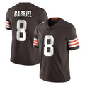 C.Browns #8 Dillon Gabriel Player Brown Color Vapor Untouchable Limited Home Game Jdoa Stitched Jerseys