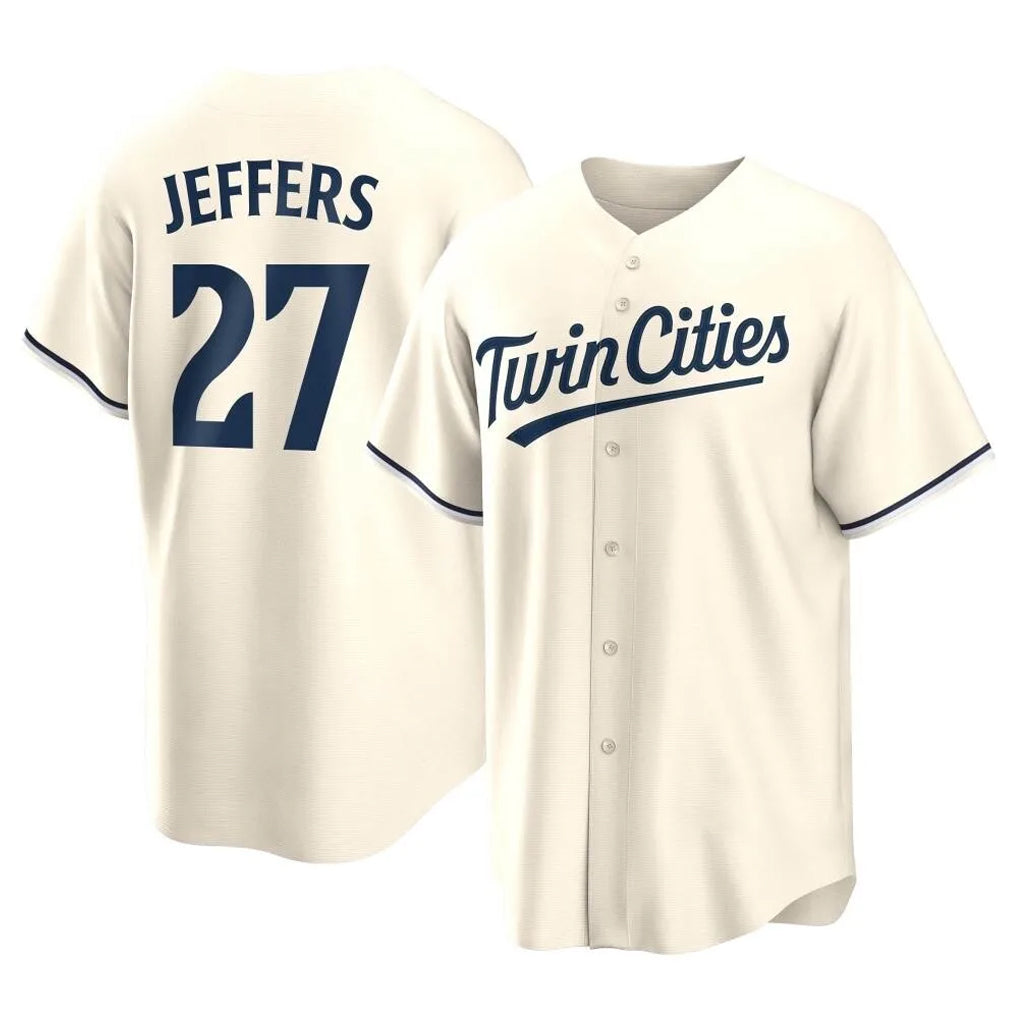 M.Twins #27 Ryan Jeffers Player Cream Game Limited Home Jdoa Stitched Jerseys