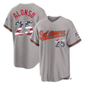 B.Orioles #25 Pete Alonso Player Gray USA 250 Fourth of July Home Game Jdoa Stitched Jerseys