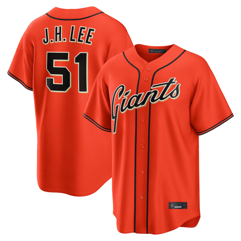 SF.Giants #51 Jung Hoo Lee Player Orange Home Game Jdoa Stitched Jerseys