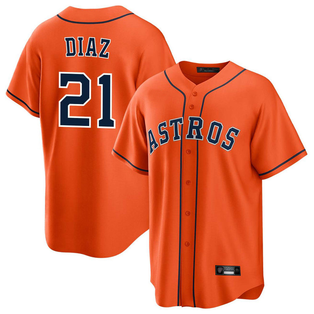 H.Astros #21 Yainer Diaz Player Orange Home Game Jdoa Stitched Jerseys