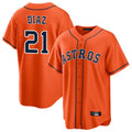 H.Astros #21 Yainer Diaz Player Orange Home Game Jdoa Stitched Jerseys