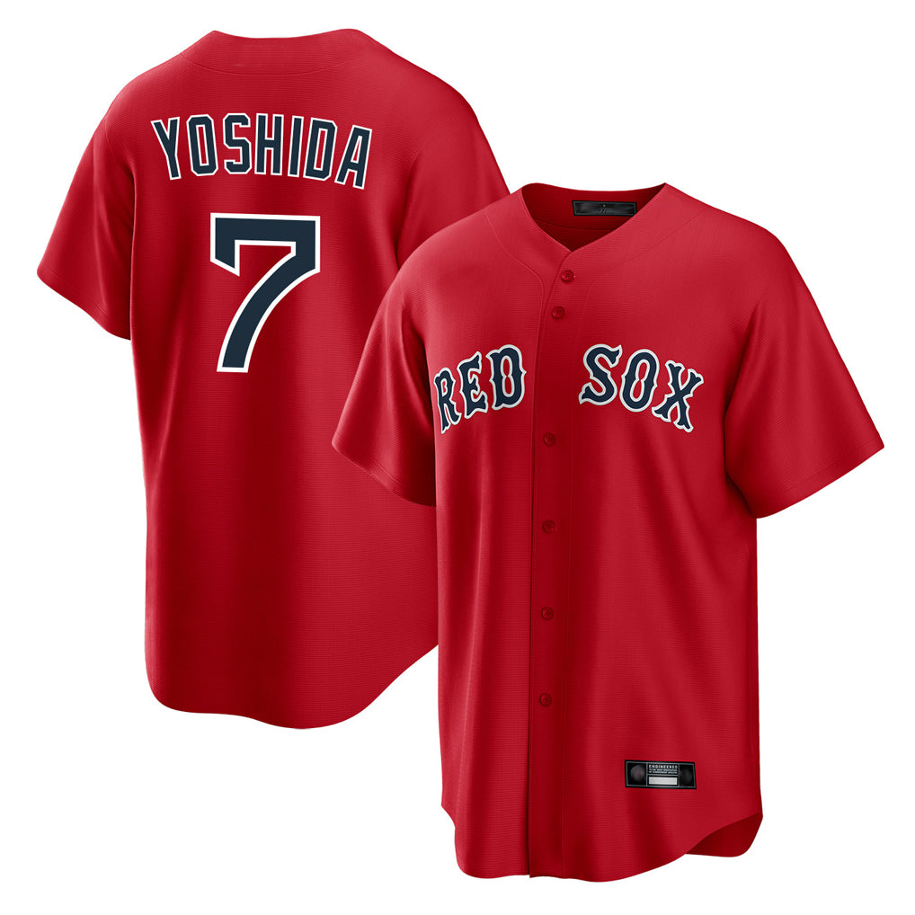 B.Red Sox #7 Masataka Yoshida Player Red Home Game Jdoa Stitched Jerseys