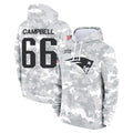 NE.Patriots #66 Will Campbell Player Arctic Camo Salute to Service Pullover Hoodies Limited Game Jdoa Stitched Jerseys