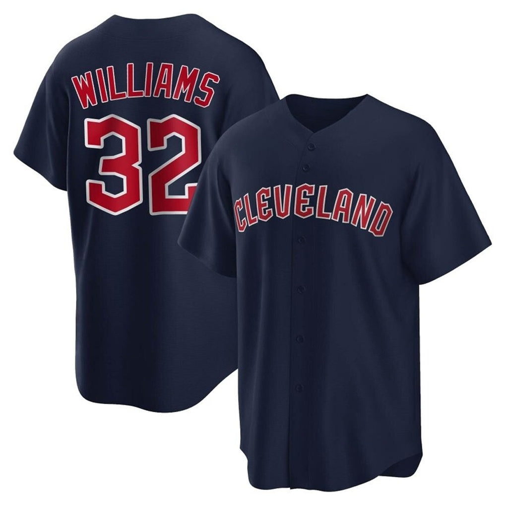 C.Guardians #32 Gavin Williams Player Navy Game Home Jdoa Stitched Jerseys