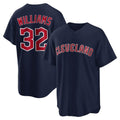 C.Guardians #32 Gavin Williams Player Navy Game Home Jdoa Stitched Jerseys