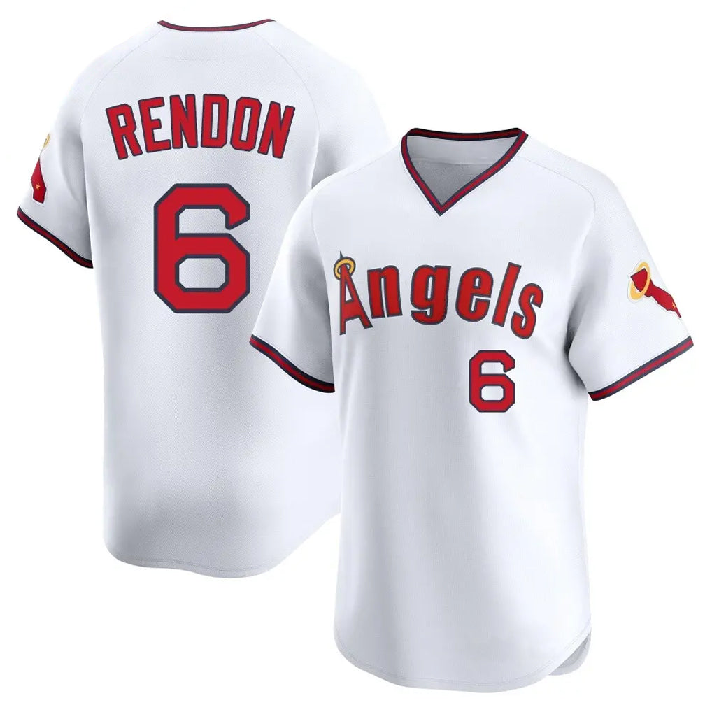 LA.Angels #6 Anthony Rendon Player White T-shirt Home Limited Jdoa Stitched Jerseys